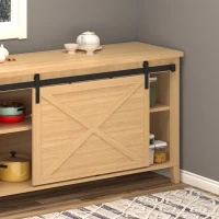 HOMCOM 200 cm Schiebetür Komplettset Schiebetürbeschlag mit Bodenführung, Schiebetür Laufschiene, Laufrollen Schiebetürsystem für Einzelholzschiebetür(m-7)