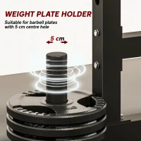 SPORTNOW Adjustable Squat Rack with Plate Holders, 300 kg Load(m-7)