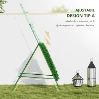 Outsunny Suport Metalic de Grădină în Forma de A cu Plasă de Susținere, 101x133x227 cm, Verde(m-6)