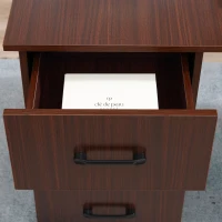 Homcom Birou Lemn Nuc – Cu 3 Sertare & 3 Rafturi Reversibile, 120 cm(m-11)