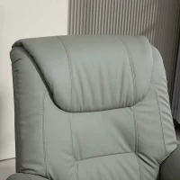 HOMCOM Relaxsessel mit Aufstehhilfe, Massage, Heizung, Kunstleder, 93x95x106 cm, Hellgrau(m-7)