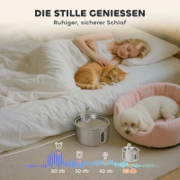 PawHut Katzenbrunnen 2,5L Trinkbrunnen für Katzen mit leiser Pumpe LED Aktivkohlefilter 19,4 x 19,4 x 18,7 cm(m-8)