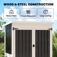 Outsunny Outdoor Storage Cabinet with Removable Shelves, Garden Tool Shed with Asphalt Roof, White and Black(m-4)