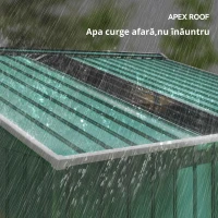 Outsunny Șopron pentru Unelte cu Acoperiș Înclinat și Uși Glisante Duble, 277x195x192 cm, Verde Închis(m-5)