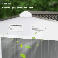 Outsunny Magazie Gradina 277×195×192 cm – Otel & PP cu Usi Glisante Duble(m-4)