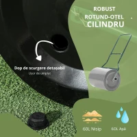 Outsunny Rola de Gradina din Metal Negru Rezervor 60 L Φ50 cm(m-4)