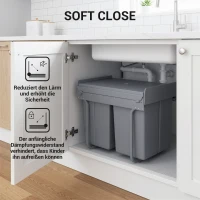 40L Szafka na śmieci, wysuwany kosz, 3 komory, praktyczny(m-8)