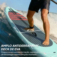 Outsunny Prancha de Paddle Surf Insuflável 320 cm com Superfície Antiderrapante Remo de Alumínio Ajustável Quilha Bomba e Mochila(m-5)