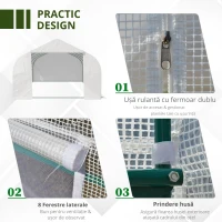 Outsunny Sera pentru Gradina cu 8 Ferestre si Usa(m-5)