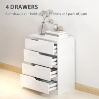 Komoda z 4 szufladami, wysoki połysk, do salonu, biała(m-4)