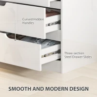 Komoda z 4 szufladami, wysoki połysk, do salonu, biała(m-5)