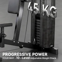 SPORTNOW Multi Gym with Adjustable Seat and Back, All in One Home Gym Machine with 45kg Weight Stack for Full Body Strength Training(m-5)