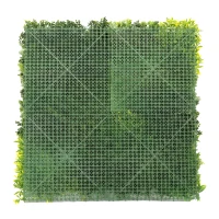 Outsunny Artificial Plant Wall Panel, 100x100 cm Artificial Grass Backdrop Wall, Green(m-11)