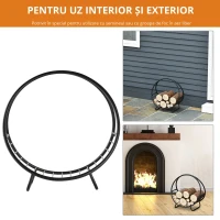Outsunny Suport pentru lemne de foc Suport lemne in forma de cos design ridicat Greutate maxima 15 kg(m-5)