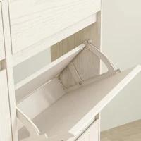 HOMCOM Dulap de Pantofi Slim din Lemn cu 4 Sertare Rabatabile și 2 Sertare Glisante, 98x19,2x95,3 cm, Alb(m-12)