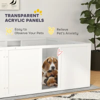 PawHut Whelping Box for Dogs and Puppies, Dog Whelping Pen, Dog Birth Supplies Indoor with Removable Adjustable Height Doors, for Medium Sized Dogs, 196L x 96W x 48Hcm(m-7)