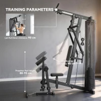 SPORTNOW Multi Gym with Adjustable Seat and Back, All in One Home Gym Machine with 45kg Weight Stack for Full Body Strength Training(m-7)