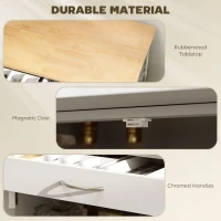 HOMCOM Rolling Kitchen Cart, Kitchen Island with Storage, Trolley with Wooden Countertop, 9-bottle Wine Rack, Drawer and Door Cabinets, White(m-6)