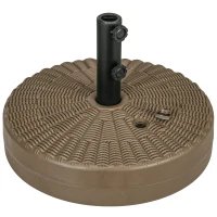 Outsunny Base per Ombrellone con 2 Manopole Incorporate, in HDPE e Acciaio, Ø51x36 cm, Marrone e Nero(m-1)
