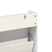 HOMCOM Dulap de Pantofi Slim din Lemn cu 4 Sertare Rabatabile și 2 Sertare Glisante, 98x19,2x95,3 cm, Alb(m-15)