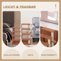 PawHut Haustiertreppe, Kratzbaum, 4-stufig, für Tiere bis 5 kg, 60x40x64cm, Braun(m-7)