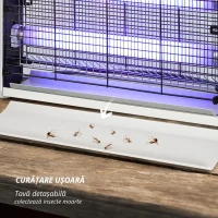 Outsunny Lampa Anti-tantari 20W – LED UV, Tava Detasabila, Protectie Eficienta(m-4)