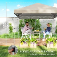 Outsunny Pavillon 3x3 m, wasserdicht für Garten- und Outdoor-Partys, Beige(m-4)