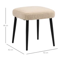HOMCOM Hocker, Sitzhocker, Teddy, Fußhocker, Beige(m-3)