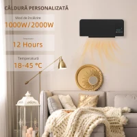 Homcom Aeroterma Perete Oscilanta – Timer 12h & 2 Moduri incalzire(m-9)