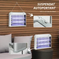 Outsunny Lampa Anti-tantari 20W – LED UV, Tava Detasabila, Protectie Eficienta(m-5)