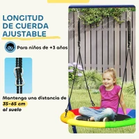 AIYAPLAY Conjunto de Columpios 6 en 1 para Niños con Nido Escalera Red para Escalar Canasta 350x183x200 cm Multicolor(m-5)