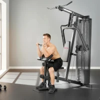 SPORTNOW Multi Gym with Adjustable Seat and Back, All in One Home Gym Machine with 45kg Weight Stack for Full Body Strength Training(m-9)