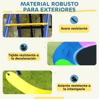 AIYAPLAY Conjunto de Columpios 6 en 1 para Niños con Nido Escalera Red para Escalar Canasta 350x183x200 cm Multicolor(m-7)