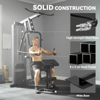 SPORTNOW Multi Gym with Adjustable Seat and Back, All in One Home Gym Machine with 45kg Weight Stack for Full Body Strength Training(m-6)