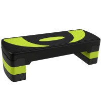 HOMCOM Stepper Fitness per Aerobica Regolabile su 3 Altezze da 10-15-20 cm, Verde e Nero(m-11)