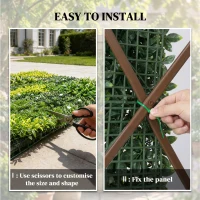 Outsunny Artificial Plant Wall Panel, 100x100 cm Artificial Grass Backdrop Wall, Green(m-6)