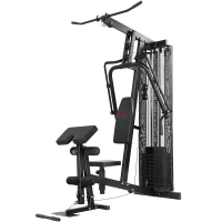 SPORTNOW Multi Gym with Adjustable Seat and Back, All in One Home Gym Machine with 45kg Weight Stack for Full Body Strength Training(m-11)