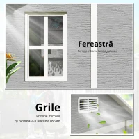 Outsunny Căsuță de grădină din rășină cu podea, 2 uși blocabile, fereastră, 1.8x1.8m, gri(m-6)