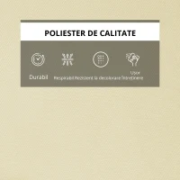 Outsunny Saltea pentru Sezlong Scaun pentru Soare de Gradina, Alb,Crem,198x53x5cm(m-4)