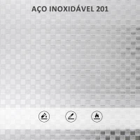 HOMCOM Carrinho Auxiliar com Rodas de Aço Inoxidável de 4 Níveis com Prateleira Ajustável 2 Rodas com Travão 60x35x100 cm  Prateado(m-7)