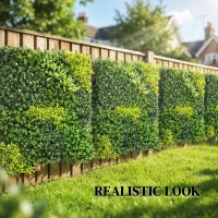 Outsunny Artificial Plant Wall Panel, 100x100 cm Artificial Grass Backdrop Wall, Green(m-4)