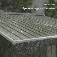 Outsunny Magazie de gradina 277 x 195 x 192cm cu usi glisante duble, 4 orificii de aerisire, din otel durabil, verde(m-6)