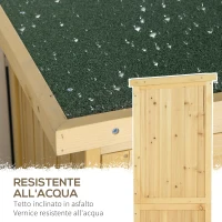 Outsunny Casetta Attrezzi Giardino in Legno di Abete e Pino con 4 Scompartimenti e Tetto Impermeabile, 87x46.5x160 cm, Color Legno(m-6)