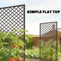 Outsunny Garden Arch, Garden Arbor with 8mm Wicker and Flat Top, Natural Wood Finish(m-5)