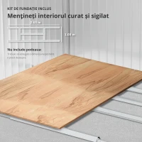 Outsunny Șopron pentru Unelte cu Acoperiș Înclinat și Uși Glisante Duble, 277x195x192 cm, Verde Închis(m-6)