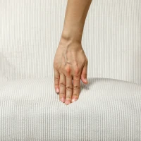 HOMCOM Moderner Sessel mit Armlehnen, mit Stoffbezug, aus Kautschukholz, Akzentsessel, trägt 120 kg, Cremeweiß(m-7)