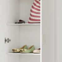 HOMCOM Mobile Multiuso con 5 Ripiani Livelli Regolabili in Legno, per Arredamento Domestico, 60x31.5x165 cm, Bianco(m-8)