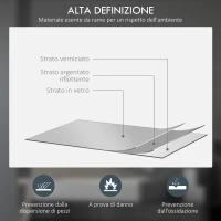 kleankin Specchio Bagno con Luci LED Regolabili, Interruttori Touch e Design Antiappannamento, Ø60 cm(m-8)