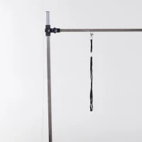 PawHut 42" Dog Grooming Table, Adjustable Pet Cat Drying Beauty Table with 2 Loops Storage Basket, Rubber Top, Blue(m-10)