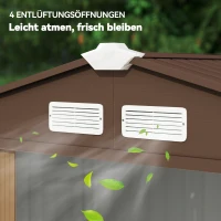 Outsunny tuinhuisje metaal geel 213 x 130 x 185 cm(m-8)